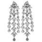 Estate 6.91cts Diamond 18K White Gold Floral Link Dangle Drop Earrings 