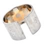 Mario Buccellati Vintage 18K Rose Gold Sterling Silver Rigato Wide Cuff Bracelet