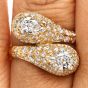 Cartier French Diamond 18K Yellow Gold Bypass Cluster Engagement Ring