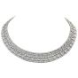 Vintage Deco 11.79Cts Diamond Platinum Floral Link Collar Necklace 