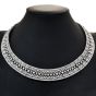Vintage Deco 11.79Cts Diamond Platinum Floral Link Collar Necklace 