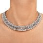 Vintage Deco 11.79Cts Diamond Platinum Floral Link Collar Necklace 