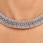 Vintage Deco 11.79Cts Diamond Platinum Floral Link Collar Necklace 