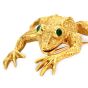 Vintage Kurt Wayne Emerald 18K Yellow Gold Frog Brooch Pin