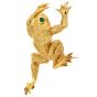 Vintage Kurt Wayne Emerald 18K Yellow Gold Frog Brooch Pin