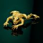 Vintage Kurt Wayne Emerald 18K Yellow Gold Frog Brooch Pin