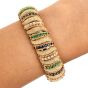 Vintage 6.00cts Diamond Sapphire Emerald 18K Yellow Gold Textured Link