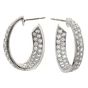 Oscar Heyman  Diamond Platinum Inside Outside Hoop Earrings 