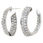 Oscar Heyman  Diamond Platinum Inside Outside Hoop Earrings 