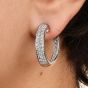 Oscar Heyman  Diamond Platinum Inside Outside Hoop Earrings 