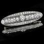  Antique Deco 6.55cts  Old European Diamond Platinum Filigree Brooch Bar Pin