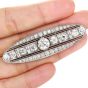  Antique Deco 6.55cts  Old European Diamond Platinum Filigree Brooch Bar Pin