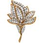 Vintage 9.80cts Diamond Flower 18k Gold  Platinum Brooch Pin
