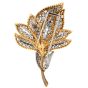 Vintage 9.80cts Diamond Flower 18k Gold  Platinum Brooch Pin