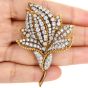 Vintage 9.80cts Diamond Flower 18k Gold  Platinum Brooch Pin