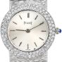 Piaget Double Row  Diamond silver Dial 18K Gold Ladies Watch