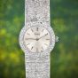 Piaget Double Row  Diamond silver Dial 18K Gold Ladies Watch