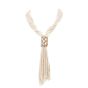 Casa Reale Diamond Pearl Mother of Pearl 18K Gold Multi Strand Large Lariat Necklace