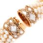 Casa Reale Diamond Pearl Mother of Pearl 18K Gold Multi Strand Large Lariat Necklace