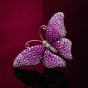 Estate Butterfly Pink Sapphire 18K Gold Pink Brooch Pin pendant