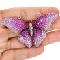 Estate Butterfly Pink Sapphire 18K Gold Pink Brooch Pin pendant