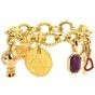 David Yurman Italian Diamond Ruby 22K 18K 14K Yellow Gold Link Charm Bracelet