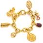 David Yurman Italian Diamond Ruby 22K 18K 14K Yellow Gold Link Charm Bracelet