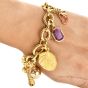 David Yurman Italian Diamond Ruby 22K 18K 14K Yellow Gold Link Charm Bracelet
