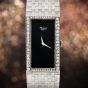 Chopard Diamond Onyx 18K White Gold Rectangular Vintage Winding  Ladies Watch