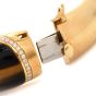 Roberto Coin Tiger's Eye Diamond 18K Yellow Gold Large Bangle Bracelet