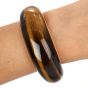 Roberto Coin Tiger's Eye Diamond 18K Yellow Gold Large Bangle Bracelet