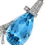 Vintage Santa Maria Aquamarine Diamond Swirl Gold Pendant Pin Pendant