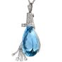 Vintage Santa Maria Aquamarine Diamond Swirl Gold Pendant Pin Pendant
