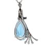 Vintage Santa Maria GIA Aquamarine Diamond Swirl Gold Pendant Pin Pendant