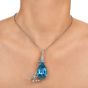 Vintage Santa Maria Aquamarine Diamond Swirl Gold Pendant Pin Pendant