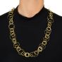Spritzer & Fuhrmann 18K Yellow Gold  31" Long Multi Hoop Round Link Chain Necklace
