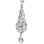 Antique Old European Cut Diamond Platinum Floral Filigree Dangle Pendant