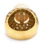 Retro Vintage 5.50ct Diamond South Sea Pearl 18K Yellow Gold Pave Cocktail Ring