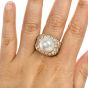 Retro Vintage 5.50ct Diamond South Sea Pearl 18K Yellow Gold Pave Cocktail Ring
