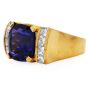 GIA Cushion Tanzanite 15.01cts Diamond 18K Gold Cocktail Ring |Dover Jewelry|