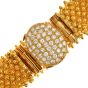 Vintage 1.50cts Diamond 24K Beaded Spike Mesh Bracelet-Dover Jewelry