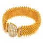 Vintage 1.50cts Diamond 24K Beaded Spike Mesh Bracelet-Dover Jewelry