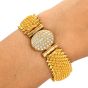 Vintage 1.50cts Diamond 24K Beaded Spike Mesh Bracelet-Dover Jewelry