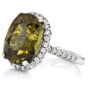 GIA 15.28Cts Natural Color Change Alexandrite Diamond 18K Gold Halo Cocktail Ring