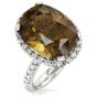 GIA 15.28Cts Natural Color Change Alexandrite Diamond 18K Gold Halo Cocktail Ring