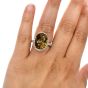 GIA 15.28Cts Natural Color Change Alexandrite Diamond 18K Gold Halo Cocktail Ring