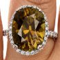 GIA 15.28Cts Natural Color Change Alexandrite Diamond 18K Gold Halo Cocktail Ring