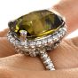 GIA 15.28Cts Natural Color Change Alexandrite Diamond 18K Gold Halo Cocktail Ring