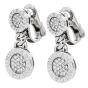 Bvlgari Pave Diamond 18K White Gold Bulgari Tubogas  Dangle Clip On Earrings
