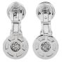 Bvlgari Pave Diamond 18K White Gold Bulgari Tubogas  Dangle Clip On Earrings